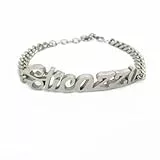 Habibi Jewels Bracciale da Donna in Acciaio maglia larga con scritta Sticazzi braccialetto bracelet for woman