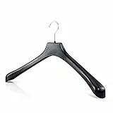 HANGERWORLD 15 Grucce Extra Large 50cm in Plastica Nera con Spalline Larghe 5,5cm per Giacche e Cappotti