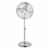 Beldray® EH3263VDE Ventilatore a piantana da 40 cm con spina europea, 3 impostazioni di velocità, Testa regolabile, Funzione oscillante, Cromato