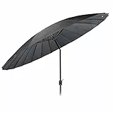 MaxxGarden - Ombrellone (Ø270cm) con sistema di inclinazione - Ombrellone di lusso da balcone con manovella - Ombrellone da giardino resistente alle intemperie in alluminio di alta qualità - Antracite
