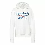 Reebok Pile con Logo Grande Felpa con Cappuccio, Bianco, S Donna