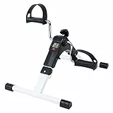 TechFit Pedaliera, Mini Cyclette per Uso Domestico e in Ufficio, Attrezzo da Allenamento Facile per Braccia e Gambe, con Display LCD, Adatto per Recupero Leggero (Bianco e nero)