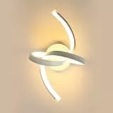 Goeco Applique da Parete a LED, 18W 2000LM Lampada da Parete Interno a Spirale in Acrilico, 3000K Luce Bianco Calda, Lampada a Muro Moderna per Camera da Letto, Soggiorno, Corridoio, Bianco