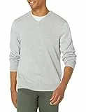 Amazon Essentials Maglione con Scollo a V (Disponibile in Taglie Extra Forti) Uomo, Grigio Chiaro Puntinato, XXL