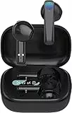 HAJIMA Cuffie Bluetooth 5.3 senza fili, con suono stereo HiFi integrato, microfono per cancellare il rumore, durata della batteria, IP7, impermeabile, indicatore LED Mini Sport, nero1, S