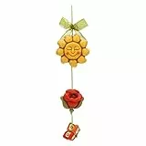 THUN, Acchiappasogni in Ceramica Decorata a Mano con Sole Splendente, Papaveri e Spighe di Grano, Linea Estate Fantastica, Sole 8x3x7,5 cm h; Fiore 6x2,5x5,5 cm h; Farfalla 3x3x4cm h