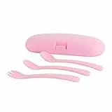 Miniland 89254 Set di Posate Anatomiche Evolutive con Astuccio, Rosa