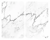 WENKO Piastra di copertura per fornello Universal in marmo, set di 2 copri fornelli per tutti i piani cottura, vetro temperato, 30x52cm, multicolore