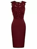 GRACE KARIN Vestito Aderente da Donna in Pizzo Senza Maniche Vestito da Festa Vintage CL0953-03_00M