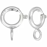 Beebeecraft 1 Scatola 20 Pezzi Chiusure per Anelli A Molla 925 Chiusure A Molla per Gioielli in Argento Sterling 7mm Chiusure Rotonde Connettori per Collana Bracciali Creazione di Gioielli