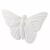 Garneck - Decorazione da Parete in Ceramica con Farfalle 3D, da Appendere al Muro, per Bagno, Soggiorno, Camera da Letto, Giardino, Hotel, casa, sculture artistiche, Colore: Bianco, L