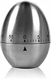Timer da cucina meccanico in acciaio inossidabile a forma di uovo fino a 60 minuti per bollire uova e altro - Allarme di breve durata per bambini e altro ancora