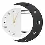 Garneck - Orologio da Parete a Forma di Luna, da Appendere, Silenzioso, per Soggiorno, Senza Batteria a Secco, per Decorazione casa e Ufficio (Colori Assortiti)