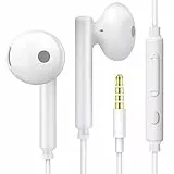MAS CARNEY WH6 Cuffie con cavo, Semi In Ear, auricolari con cavo da 3,5 mm, per MP3/MP4, Ipad, Honor 6X/7X/8X/9/10, Huawei, Samsung Galaxy S6/S7/S8, Redmi Note 8/9, colore bianco