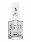 Rimmel London Top Coat Ultra Shine Finishig Touch ad Asciugatura Rapida per Smalto Unghie - Trasparente - 12 ml