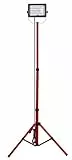 Velamp WAINGRO + Tripod Proiettore Faretto LED su Treppiede, 50W, Rosso, Cavo 3m, Griglia di Protezione, Impermeabile IP65. Uso Esterno, Lavori,Feste e Barbeque in Giardino 50 W