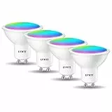 LVWIT Lampadina LED GU10 da Incasso Smart Wifi,5W Equivalenti a 32W, 350Lm,Compatibile con Alexa,Echo and Google Assistant,RGB Intelligente Dimmerabile,Controllo a Distanza da App,Pacco da 4 Pezzi