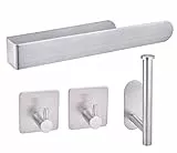 YUDOXN Porta Asciugamani Bagno(32CM) Autoadesivo + Porta Carta Igienica + Ganci Portasciugamani (2 pezzi).Acciaio Inossidabile,Autoadesivo. …