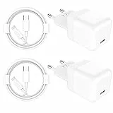 Caricatore iPhone, 4-Pack 20W Caricabatterie Rapido con 2M Cavo per iPhone 14 13 12 11 Pro Max Plus Mini SE XS XR X, iPad, USB C Charger Adattatore Alimentatore Spina Presa Carica Ricarica Spinotto