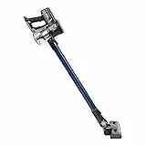 H.Koenig UP700 Scopa elettrica senza fili, potente, 2 velocità, compatto e leggero, autonomia 35min+accessori, Blu, 120W