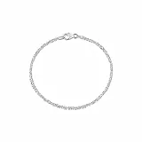 Amberta Bracciale da Donna in Argento Sterling 925 Lunghezza 19 cm: Maglia Popcorn 2 mm