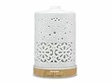 Beper 70.404 – Diffusore di Essenze in Ceramica, Nebulizzatore a Ultrasuoni, Luce Led di 7 Colori, Tasto per la Fuoriuscita del Vapore