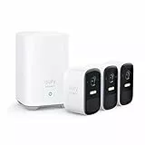 eufy Security eufyCam 2C,telecamera wi-fi esterno, telecamera wifi esterno senza fili,180 Giorni di Durata della Batteria, HD 1080p, Visione Notturna, Compatibile con Alexa, Nessun Costo Mensile, 3+1