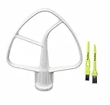 Italdos Frusta Piatta K45B compatibile per KitchenAid K45 KSM75 KSM90 KSM103 KSM110 KSM150 KSM151 KSM152 KN15E1X in Alluminio per Impastatrice con 2 Spazzolini Multiuso (misura 4.5QT / da 4.3 L)