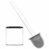 Scopino in silicone, Scopino Bagno per WC con Supporto, Set di Spazzola Bagno morbido Scopino per la pulizia della toilette, Adatto per Gli Angoli e i Piccoli Spazi tra Le Toilette e Le Pareti
