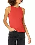 The Drop Valerie, Canotta Sportiva in Maglia a Costine Incrociata sulla Schiena, con Collo alla Francese da Donna, Rosso Fiamma, 5XL Plus