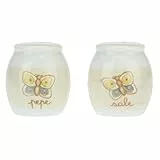 THUN - Contenitori Sale e Pepe Decorati con Farfalle - Accessori Cucina - Linea Elegance - Porcellana - Ø 5,5 cm, 5 h cm, 80 ml