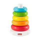 ​Fisher-Price - Piramide 5 Anelli, giocattolo classico per neonati con anelli impilabili, realizzato in materiali vegetali, giocattolo per bambini, 6+ mesi, HPY92