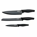 Axer 3 Pezzi Set Coltelli da Cucina Professionali Neri - Chef Knife - Inox