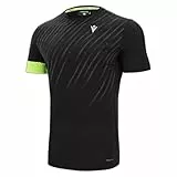 Macron Start Scc Howie Reflex Tshirt Print Blk/Nyel Man, Maglia Running Uomo, Nero-Giallo, XXL