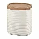Guzzini . Barattolo Cucina Tierra Coperchio Bamboo Bianco 0,5kg 1kg Plastica Riciclata Misura S M (1 kg)