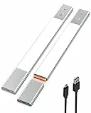 EZVALO Luce Armadio, Luce Notturna Sensore Movimento, 40cm LED Luci Camera da Letto con Striscia Magnetica Adesiva, 48 Led Armadio Adatte Per Cucina, Scale, Sottopensile, Corridoio - 2 Pack