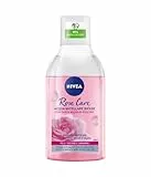 NIVEA Acqua Micellare Bifase con Olio e Acqua di Rose Bio 400 ml, Struccante bifasico per trucco long lasting e waterproof, Detergente viso delicato su occhi e ciglia