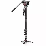 Manfrotto Monopiede Video XPRO+, Asta Supporto Fotocamera e Videocamera con Testa Video, in Alluminio 4 Sezioni con Base Fluida, Accessori Fotografia per Creazione Contenuti, Video, Vlogging