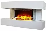 Chemin'Arte 185 Lounge Medium Bianco Camino Elettrico Parete Design 82 x 21 x 42 cm
