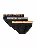 Emporio Armani 3-Pack Brief Mixed Waistband, Slip Uomo, Nero/Nero/Nero, L