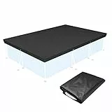 PEESHON Telo Di Copertura Piscina,221 * 150CM Copertura per Piscina Rettangolare,Telo Copri Piscina Fuori Terra,Copertura Pieghevole per Piscina Impermeabile e Antipolvere(nero)