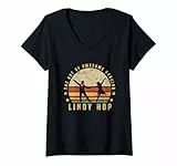 Donna Lindy Hop Design vintage per il tuo allenatore di danza Maglietta con Collo a V