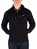 GANT D1. THE ORIGINAL FULL ZIP HOODIE, cappuccio Uomo, Nero ( BLACK ), L