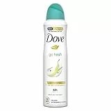 Dove, Deodorante Go Fresh Aloe e Pera Spray, Deodorante Antitraspirante, con 1/4 Crema Idratante, Protezione Fino a 48 Ore, con Olio Nutriente, Deodorante Uomo e Donna, 150 ml
