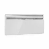 Klarstein Hot Spot Slimcurve - Stufa a Parete, Riscaldatore con Termostato, Stanze fino a 40 m², 80 x 40 cm, 1000/2000 Watt, Temperatura Impostabile da 5 a 40 °C, Bianco Fumo