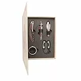 Kikkerland - Set per libro di vino con nastro per pancia, 16,4 x 4,1 x 21 cm, colore: Rosso