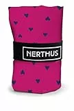 NERTHUS - Borsa per la Spesa Riutilizzabile, Pieghevole, Cuori (rosso)