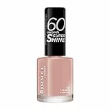 Rimmel London Smalto Unghie 60 Seconds Super Shine - Asciugatura Rapida e Lunga Durata - 500 Caramel Cupcake (Natural Crema) - 8 ml