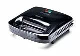 Ariete 1982 Toast&Grill Compact, Griglia elettrica, 750 W, Salvaspazio, 2 piastre fisse, Nero