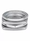 Breil, Collezione New Tetra, Set di 4 Anelli Donna in Acciaio Lucido e Satinato Ideali da Indossare Insieme o Separatamente, Colore Silver, Misura 16, Gioielli Donna e Ragazza